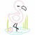 Wading Flamingo Vintage and Chain Applique Machine Embroidery Design