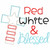Red White and Blessed Satin and Zigzag Applique Embroidery Design