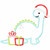 Christmas Dino Satin and Zigzag Applique  Embroidery Design