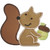 Squirrel and Nut Machine Embroidery Design Squirrel and Nut Machine Embroidery Design