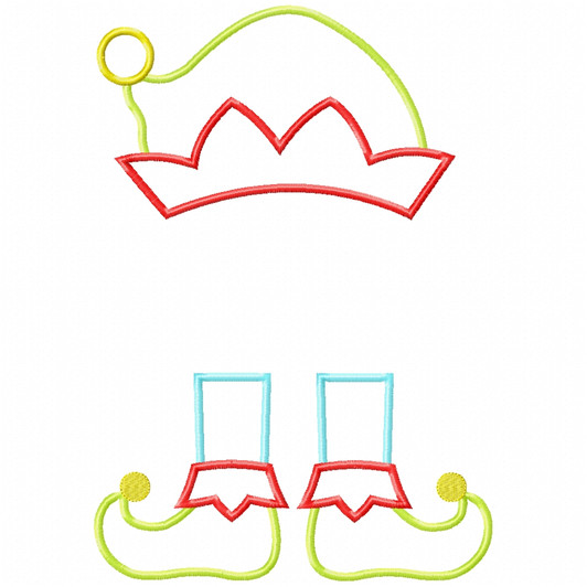 Elf Name Satin and Zigzag Applique Elf Name Satin and Zigzag Applique
