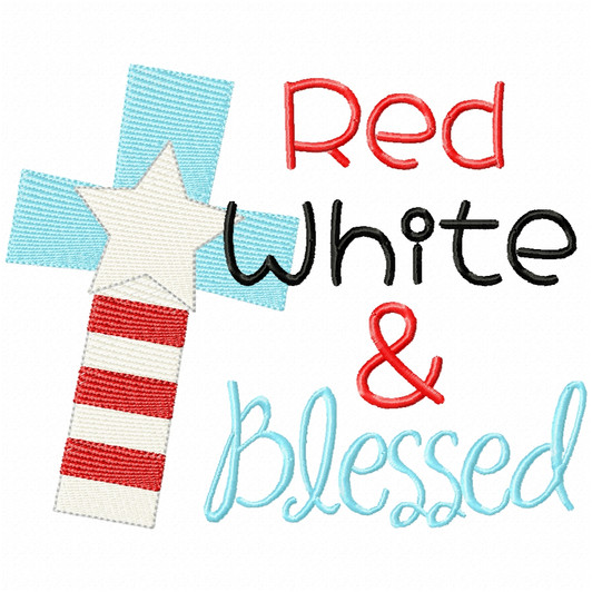 Red White and Blessed Simple Stitch and Sketch Fill Applique Red White and Blessed Simple Stitch and Sketch Fill Applique
