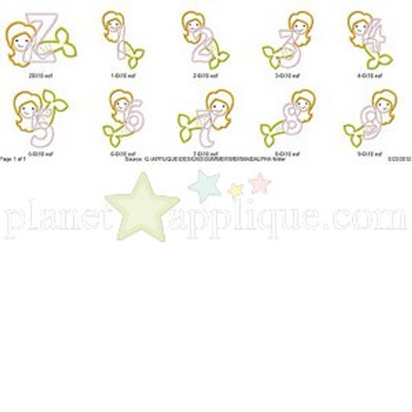 Mermaid Alphabet Embroidery Font Design