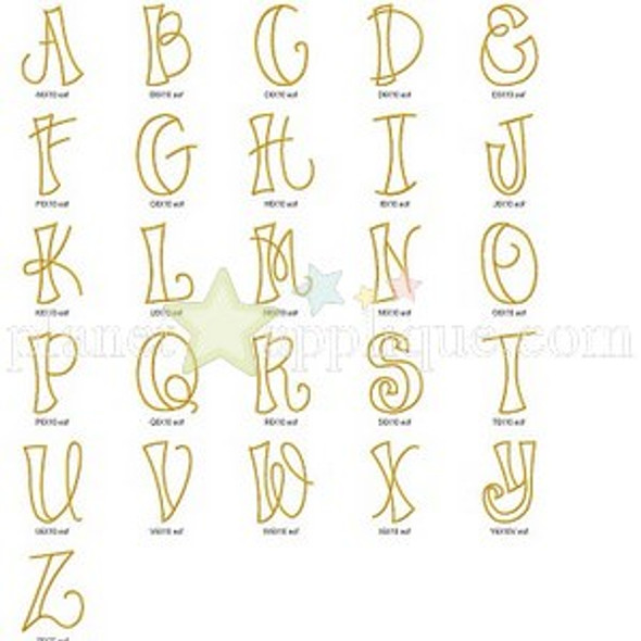 Aimee Alphabet Embroidery Font Design