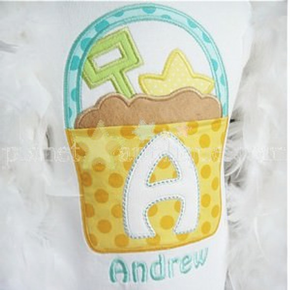 Sand Pail Alpha Machine Embroidery Design