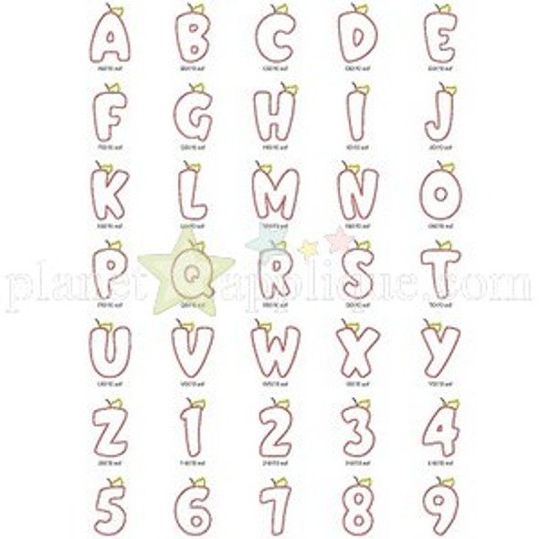 Applebet Applique Alphabet Embroidery Font Design