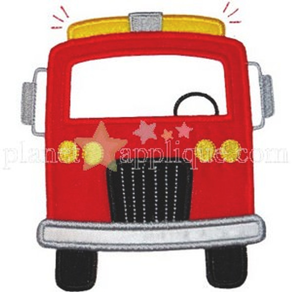 Fire Truck Front Machine Embroidery Design