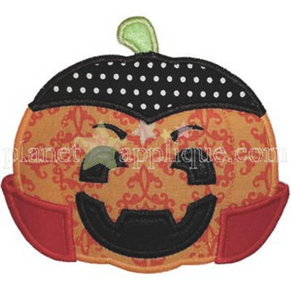 Free Vampire Pumpkin Applique Machine Embroidery Design