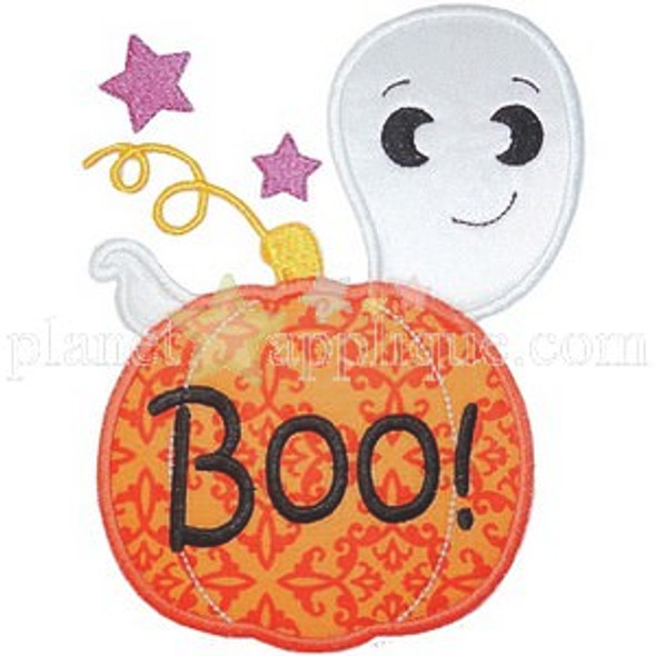 Ghost n Pumpkin Machine Embroidery Design