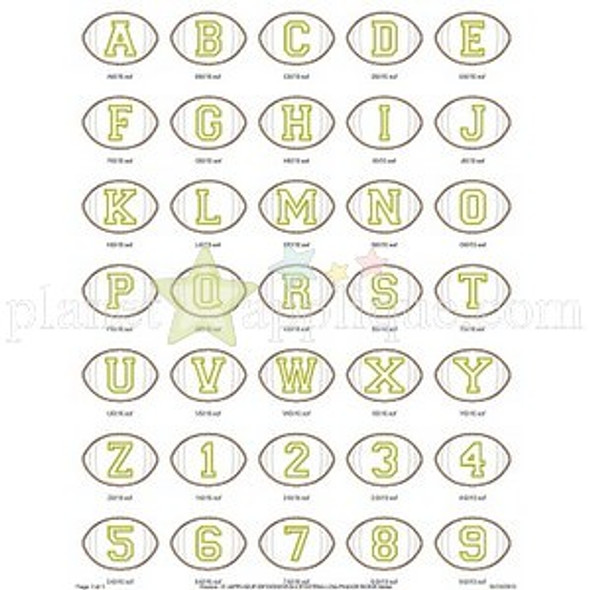 Football 2 Alphabet Embroidery Font Design