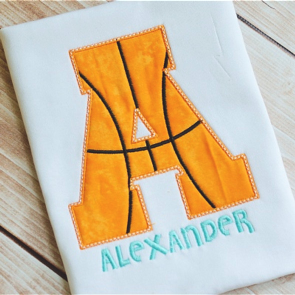 Basketball Alpha Machine Embroidery Design