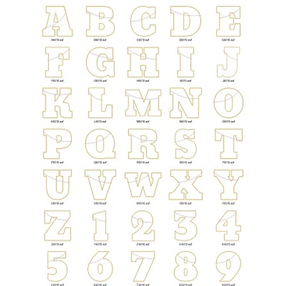 Banner Alphabet Embroidery Font Design