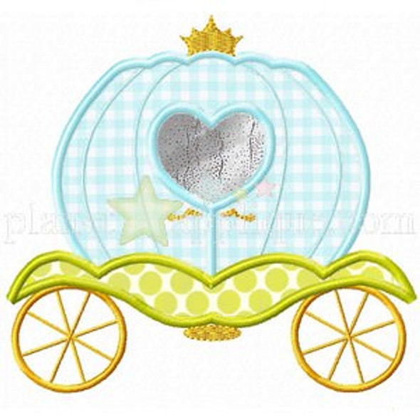 Princess Carriage Applique Machine Embroidery Design