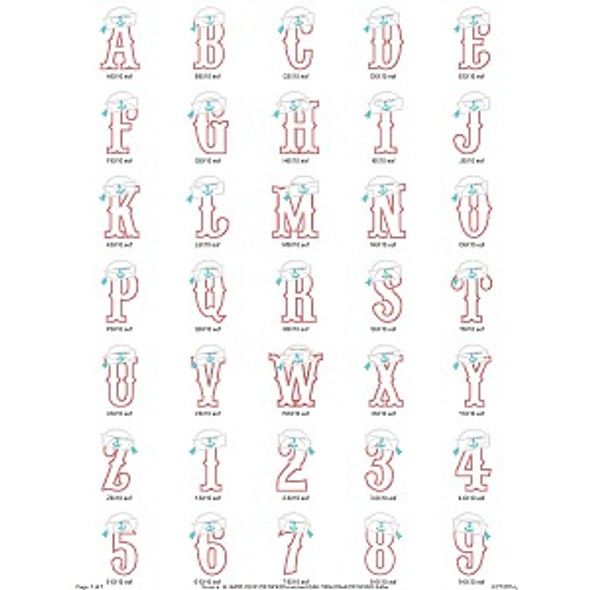 Sailor Alphabet Embroidery Font Design