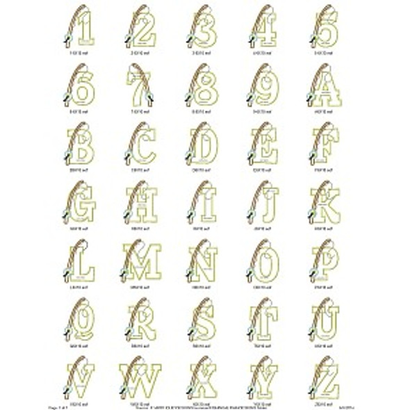 Fishing Alphabet Embroidery Font Design