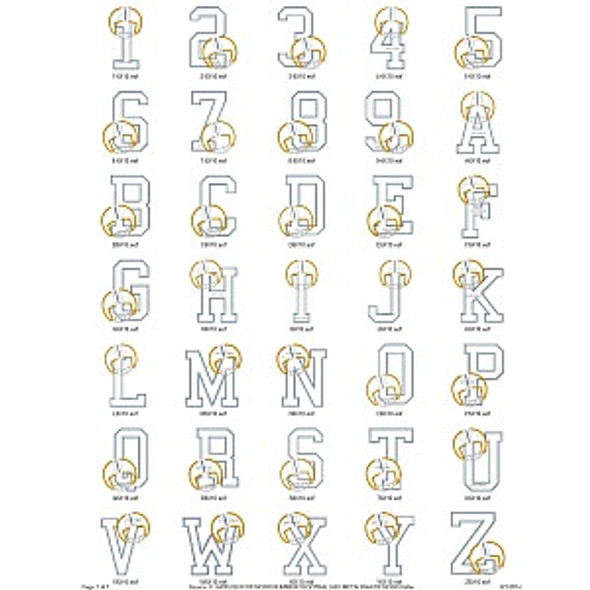 Football Helmet Alphabet Embroidery Font Design