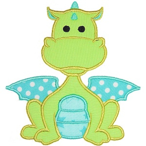 Baby Dragon Applique Machine Embroidery Design