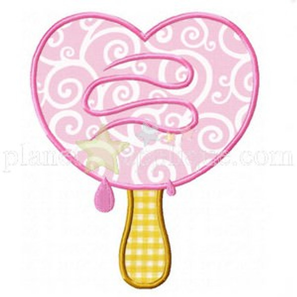 Ice Cream Heart Applique Machine Embroidery Design