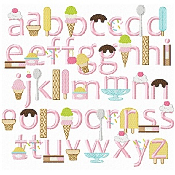 Scoops Font Embroidery Design Alphabet