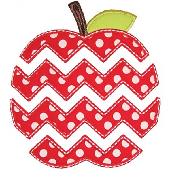 Chevron Apple Applique Machine Embroidery Design