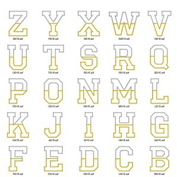 Team Applique Alphabet Embroidery Font Design