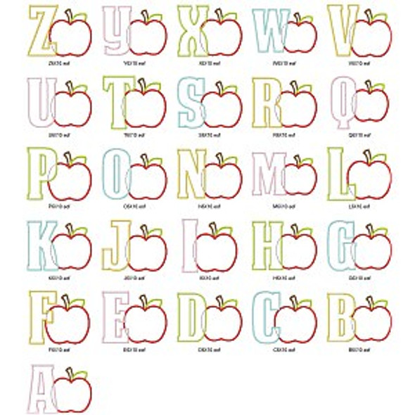 Apple 2 Alphabet Embroidery Font Design