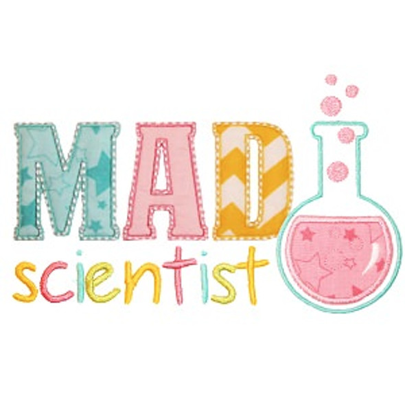 Mad Scientist Applique Machine Embroidery Design