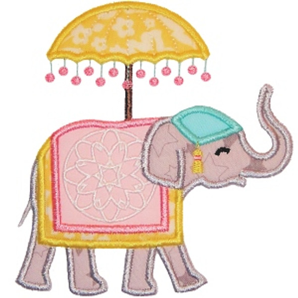 Indian Elephant Applique Machine Embroidery Design