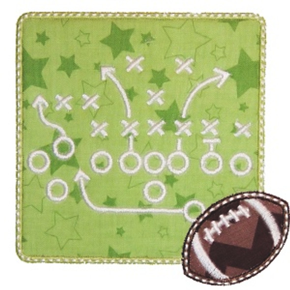 Football Play Applique Machine Embroidery Design