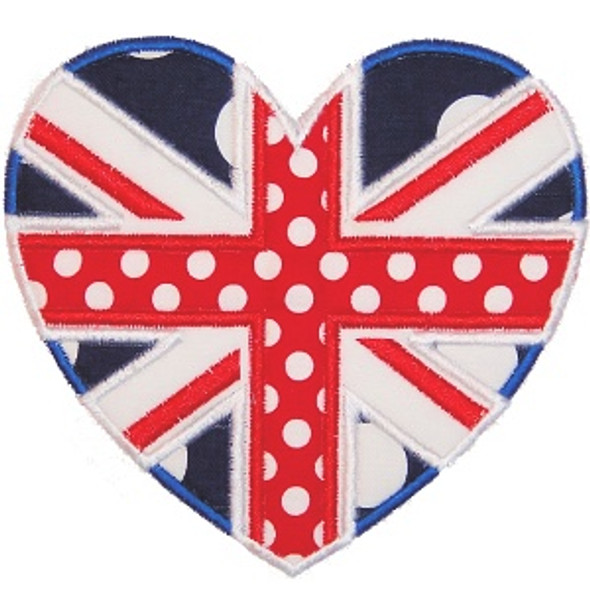 Union Jack Heart Machine Embroidery Design