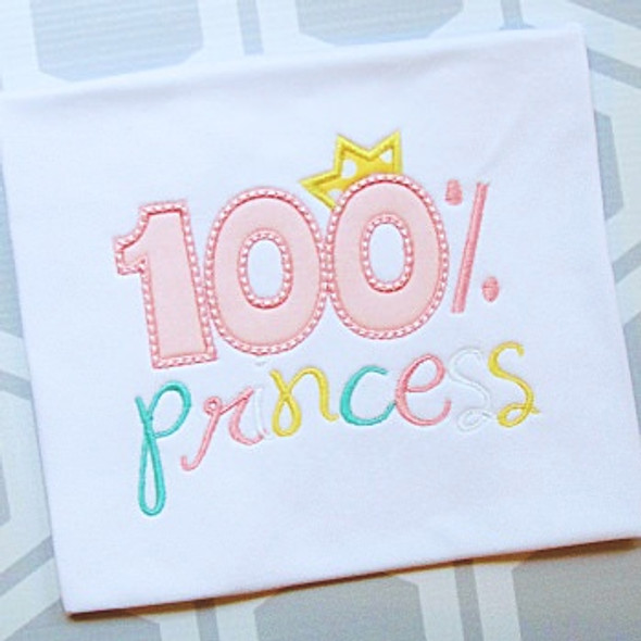 100 Percent Princess Machine Embroidery Design