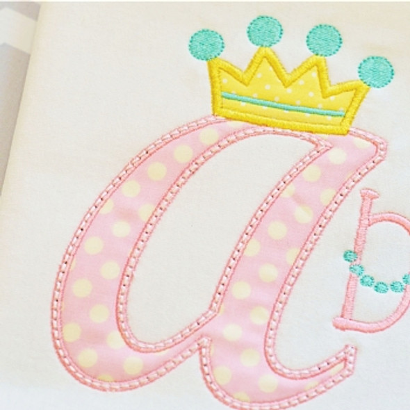 Crown Alphabet Embroidery Font Design