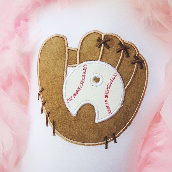 Baseball Glove Alpha Machine Embroidery Design