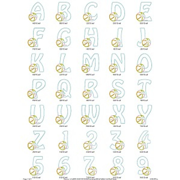 Beach Ball Alphabet Embroidery Font Design
