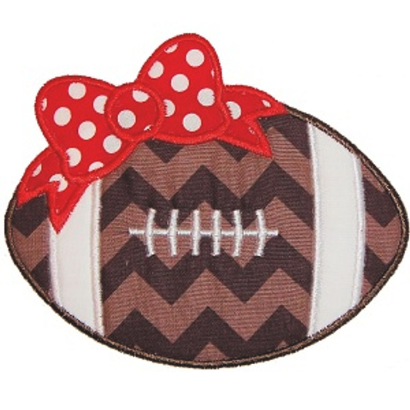 Bow Football Applique Machine Embroidery Design