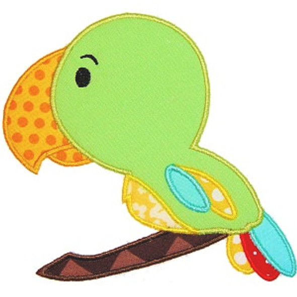 Baby Parrot Applique Machine Embroidery Design