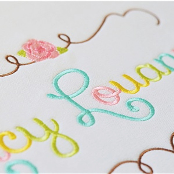 Lucy Embroidery Font Design Alphabet