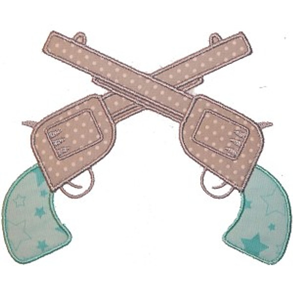 Pistols Applique Machine Embroidery Design