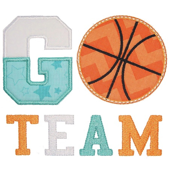 Go Team Basketball Machine Embroidery Design