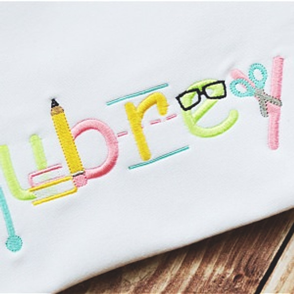 Back to School Font Machine Embroidery Design