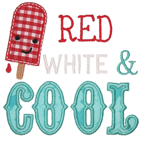 Red White and Cool Machine Embroidery Design