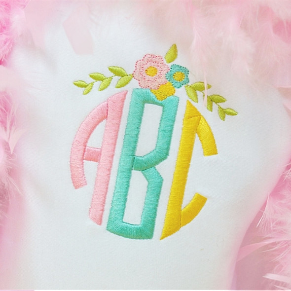 Circle Monogram Font Machine Embroidery Design