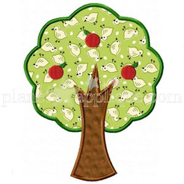 Apple Tree Applique Machine Embroidery Design