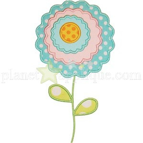 Woodland Flower Applique Machine Embroidery Design