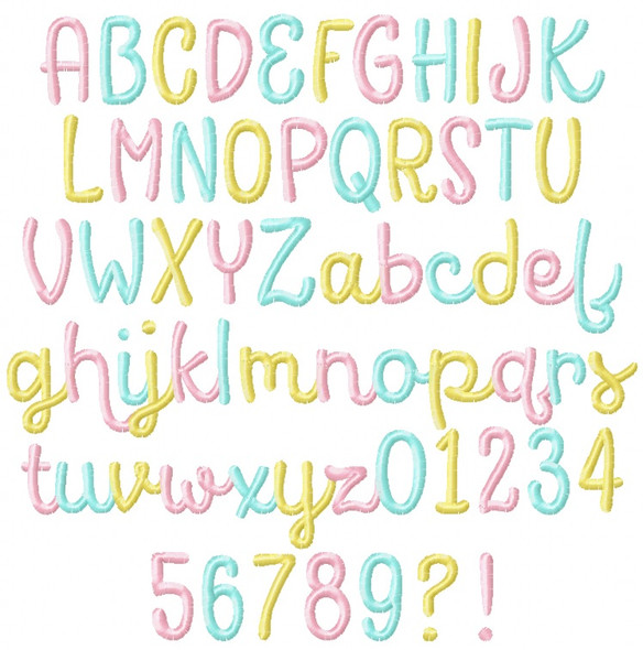 Priscilla Embroidery Font Design Alphabet
