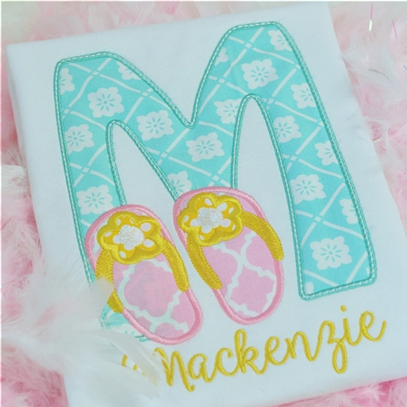 Flip Flop Alpha Machine Embroidery Design