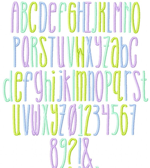 Polina Embroidery Font Design Alphabet