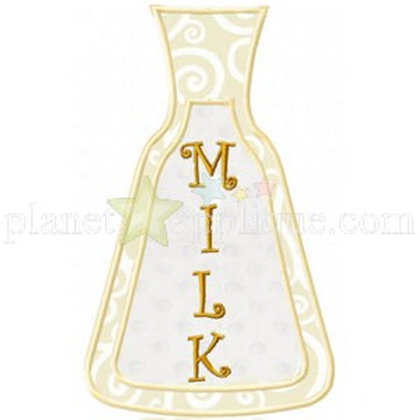 free Milk Bottle Applique Machine Embroidery Design
