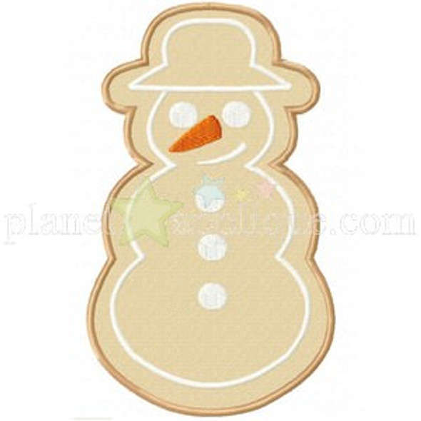 Gingerbread Snowman Applique Machine Embroidery Design