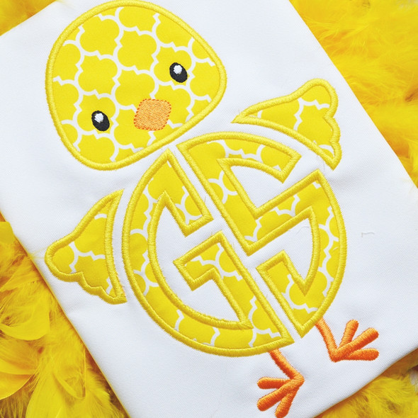 Boy Chick Monogram Alpha Machine Embroidery Design